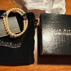 NIB Joan Rivers Classic Collection Simulated Pearl Garnet Bridesmaid Bracelet